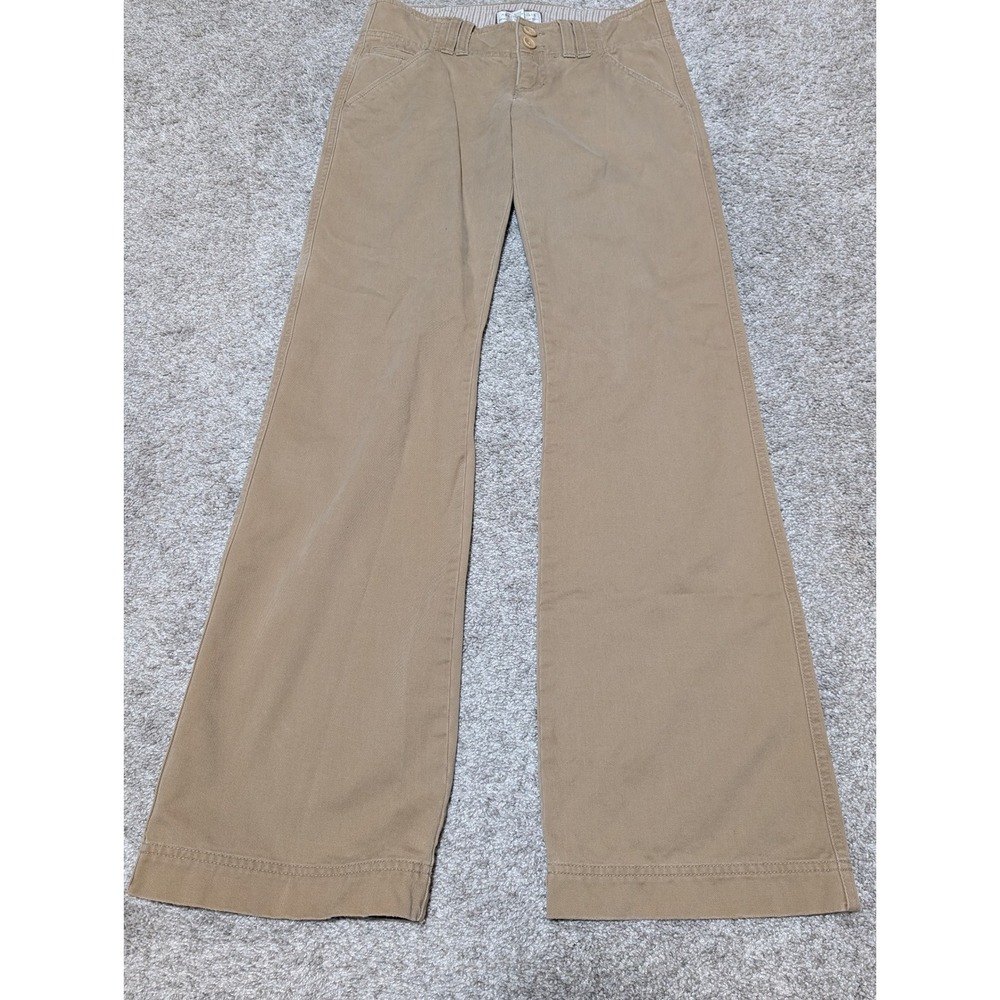 Abercrombie & Fitch Pants Womens 0R Tan Khaki Low Rise Flare Vintage Y2K Cotton